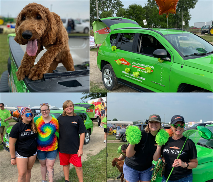 A collage of SERVPRO employees at a parade