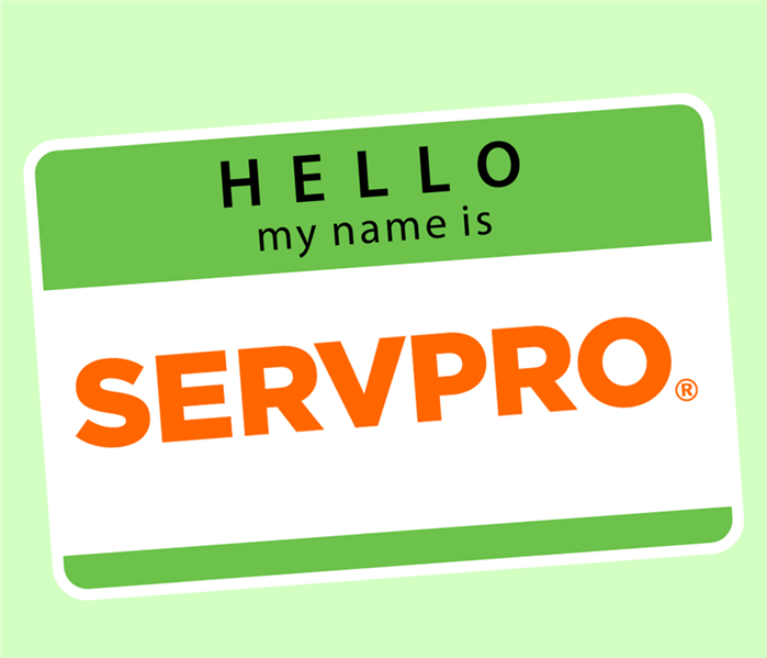 Name tag with the name SERVPRO in it