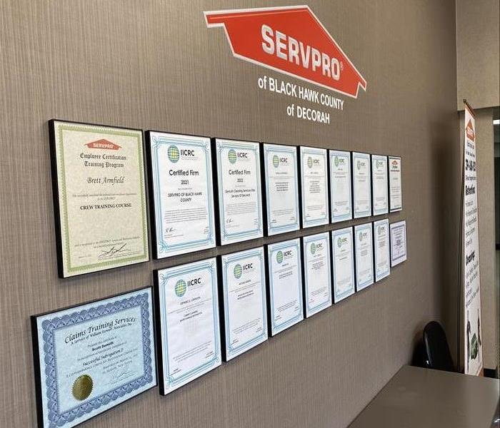 Wall of certifications